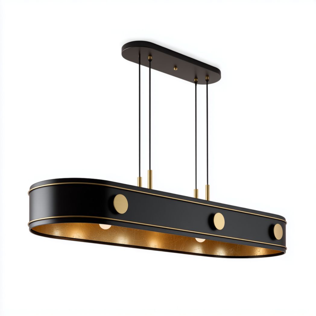 Plafonnier moderne en acier noir avec finition dorée-Modern Europa