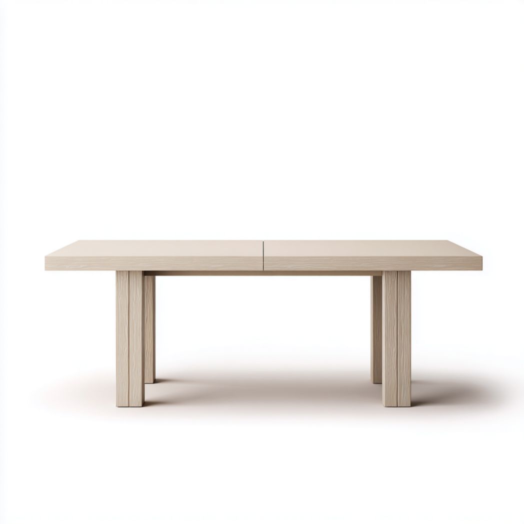 Table à manger en chêne clair avec pieds rectangulaires-Mcg Furniture